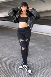 All Wound Up Skinny Jeans - Black Ins Street